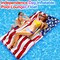 2 in 1 American Flag Pool Float & Pong Game Table with 8 Balls, 6x3 Ft Patriotic Inflatable Lounger for 4th of July Pool Parties, Summer Water Games and Adult Backyard BBQ Pool Party (No Include Cup)